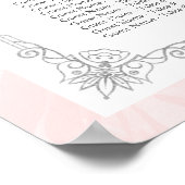 Alphabetische Silber Light Pink Rose Sitzkarten Poster (Ecke)