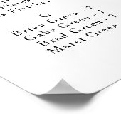 Alphabetische Sitzkarte Burgundy Boho Poster (Ecke)