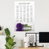 Alphabetische Sitzkarte der Royal Lila Rose Poster (Heimbüro)