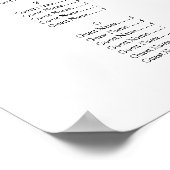 Alphabetische Sitzkarte Elegante Landschaft Poster (Ecke)