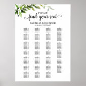 Alphabetische Sitzkarte Elegante Landschaft Poster (Vorne)