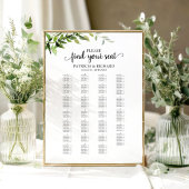 Alphabetische Sitzkarte Elegante Landschaft Poster