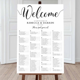 Alphabetische Sitzkarte Hochzeitsplan Poster