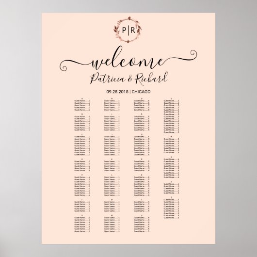 Alphabetische Tafel für Monogramm Poster (Vorne)