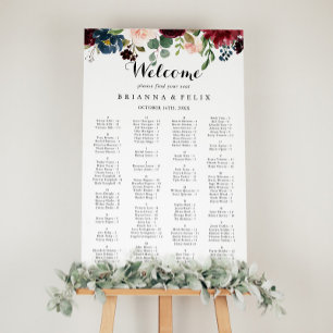 Alphabetische Übersicht über die Herbstkalligrafie Poster