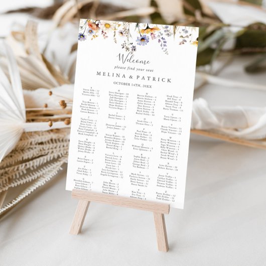 Alphabetische Wildblume Herbst Poster