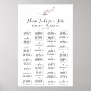 Alphabetische Wintergrün-Sitzkarte Poster