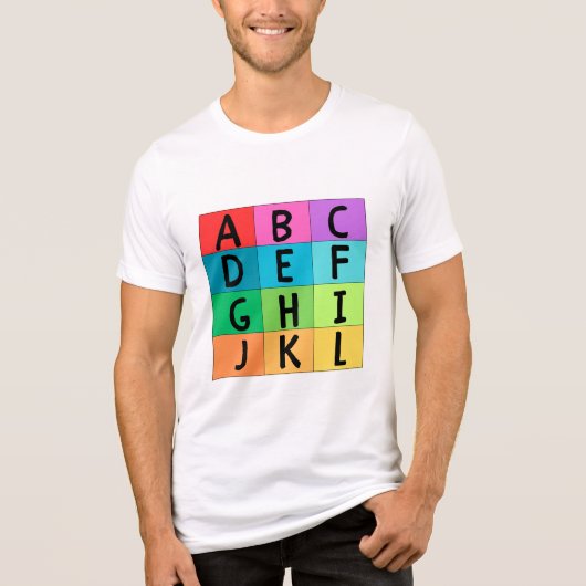 ALPHABETISCHER CHARTA-T - Shirt (Vorderseite)