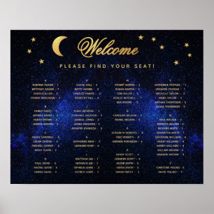 Alphabetischer himmlischer Hochzeit-Sternensitzpla Poster