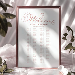 Alphabetischer Hochzeitssitzplan Elegante Schrift Poster