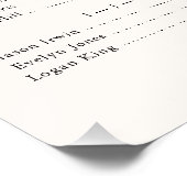 Alphabetischer klassischer Monogramm-Sitzplan Poster (Ecke)