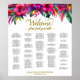 Alphabetischer Tropischer Garten Hochzeitsskalende Poster