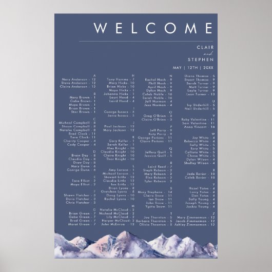 Alphabetischer Wintermast-Abend Poster (Vorne)