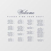 Alphabetisches Seating Chart Transparentes Blaues Fensteraufkleber (Blatt)