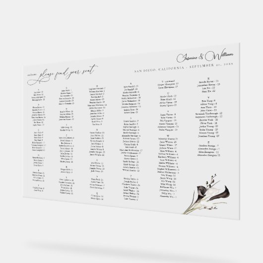 Alphabetisches Seebilddiagramm für Schwarz und Wei Acrylschild (Winkel)