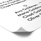 Alphabetisches Seekartendiagramm der Blume Poster (Ecke)