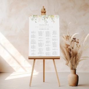 Alphabetisches Seekartendiagramm der grünen Boho-W Poster