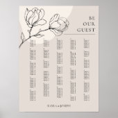 Alphabetisches Seekartenzeichen der Boho Blume Poster (Vorne)