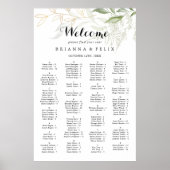 Alphabetisches Seetabelle in Gold Green Foliage Poster (Vorne)