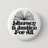 Alphabetisierung und Gerechtigkeit für alle Button (Vorderseite)