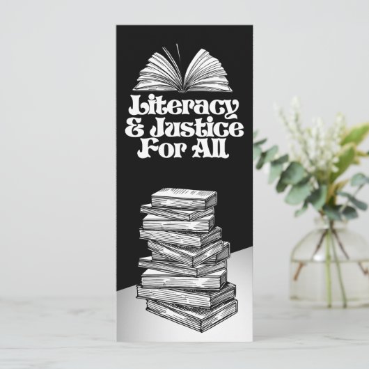 Alphabetisierung und Gerechtigkeit für alle Leseze Save The Date (Stehend Vorderseite)