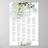 Alphabetisierungsplan für Boho grüne Blattpflanzen Poster (Vorne)