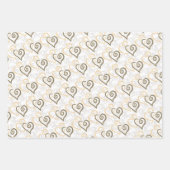 Alphabetisierungsverknüpfte Herzmuster - Benutzerd Geschenkpapier Set (Vorderseite 3)