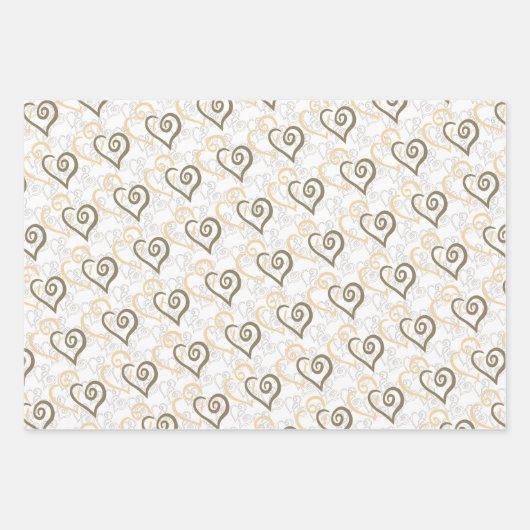 Alphabetisierungsverknüpfte Herzmuster - Benutzerd Geschenkpapier Set (Vorderseite 3)