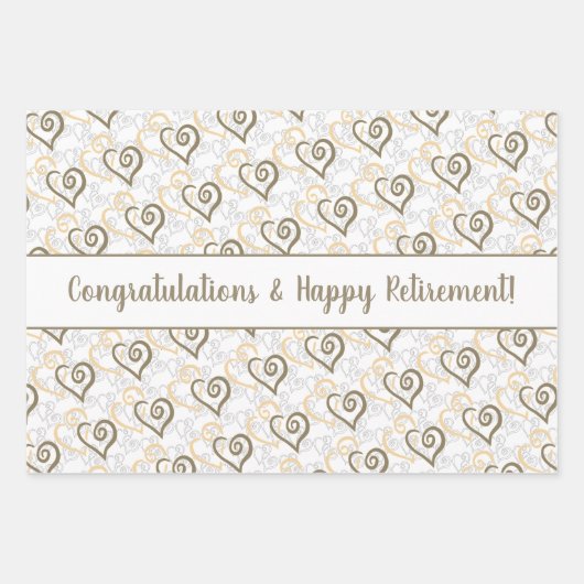 Alphabetisierungsverknüpfte Herzmuster - Benutzerd Geschenkpapier Set (Vorderseite 2)