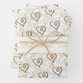 Alphabetisierungsverknüpfte Herzmuster - Benutzerd Geschenkpapier Set (Beispiel)