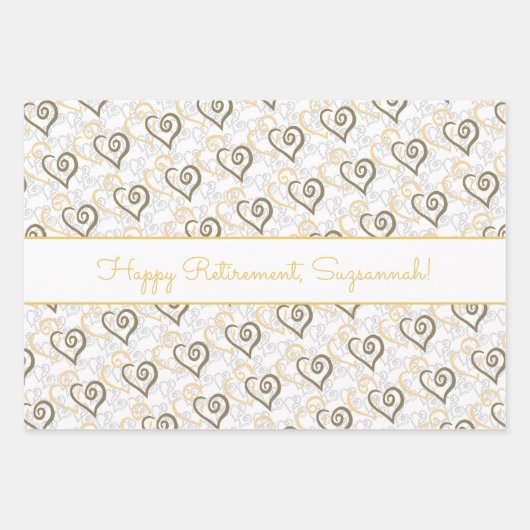 Alphabetisierungsverknüpfte Herzmuster - Benutzerd Geschenkpapier Set (Vorderseite)