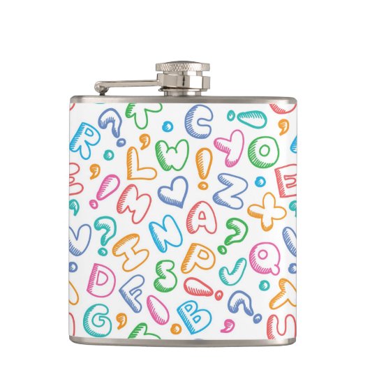 Alphabetmuster Flachmann (Vorderseite)