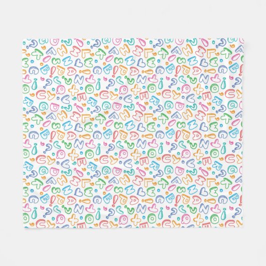 Alphabetmuster Fleecedecke (Vorderseite (Horizontal))