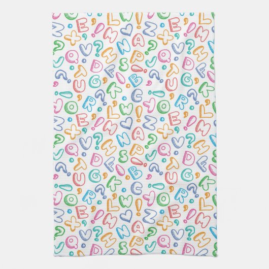 Alphabetmuster Geschirrtuch (Vertikal)