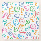 Alphabetmuster Glasuntersetzer (Vorderseite)