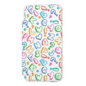 Alphabetmuster Incipio iPhone Geldbeutel-Hülle (Folio Vorderseite)