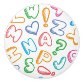 Alphabetmuster Keramikknauf (Vorderseite)