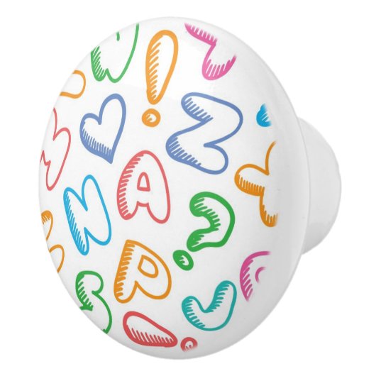 Alphabetmuster Keramikknauf (Rechts)