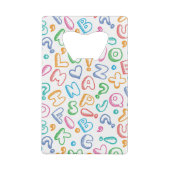 Alphabetmuster Kreditkarten Flaschenöffner (Rückseite)