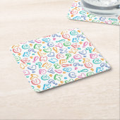 Alphabetmuster Rechteckiger Pappuntersetzer (angewinkelt)