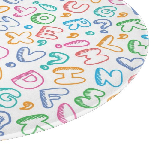 Alphabetmuster Schneidebrett (Ecke)