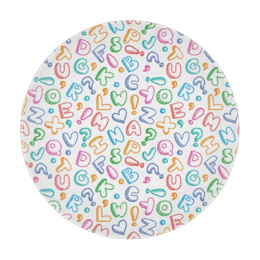 Alphabetmuster Schneidebrett (Vorderseite)