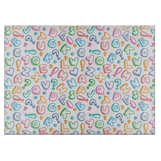 Alphabetmuster Schneidebrett (Vorderseite)