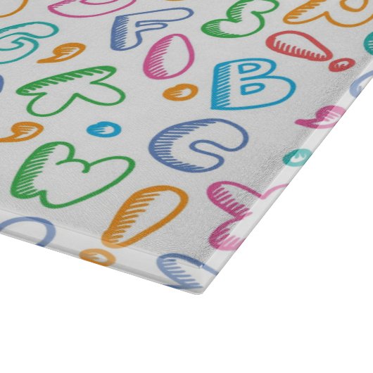 Alphabetmuster Schneidebrett (Ecke)