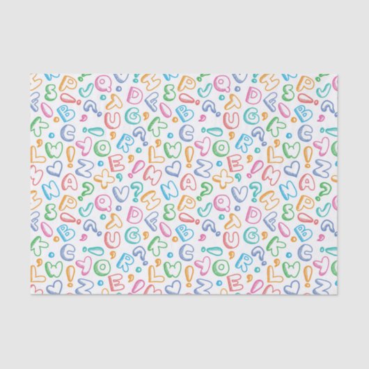 Alphabetmuster Seidenpapier (Vorderseite)