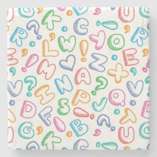 Alphabetmuster Steinuntersetzer