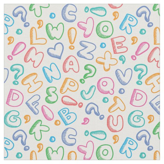 Alphabetmuster Stoff (Nahaufnahme)