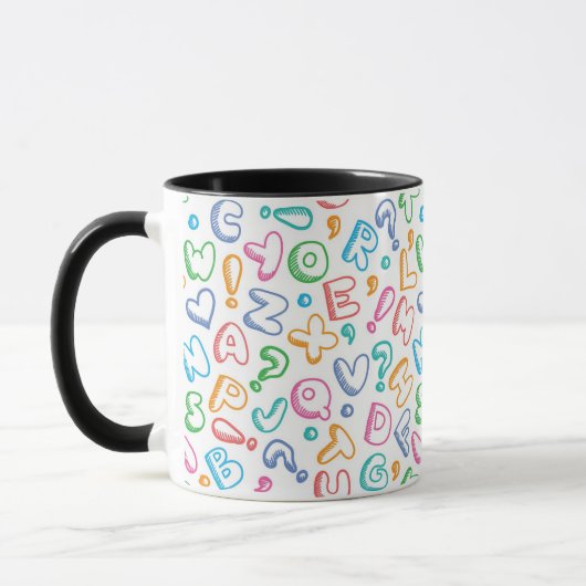 Alphabetmuster Tasse (Links)