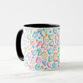 Alphabetmuster Tasse (Vorderseite Links)