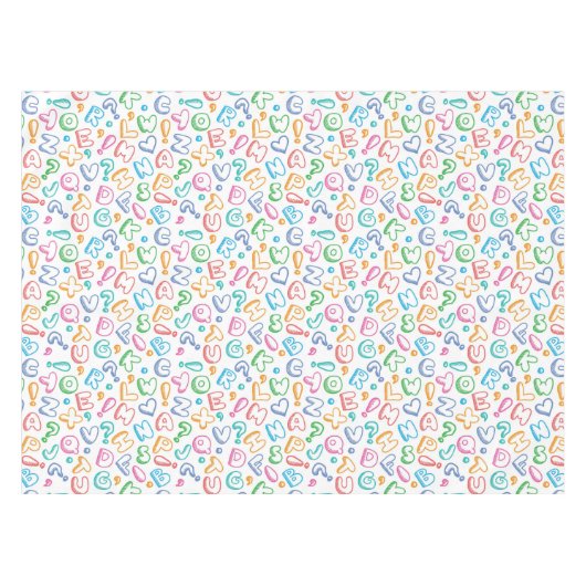 Alphabetmuster Tischdecke (Vorderseite (Horizontal))